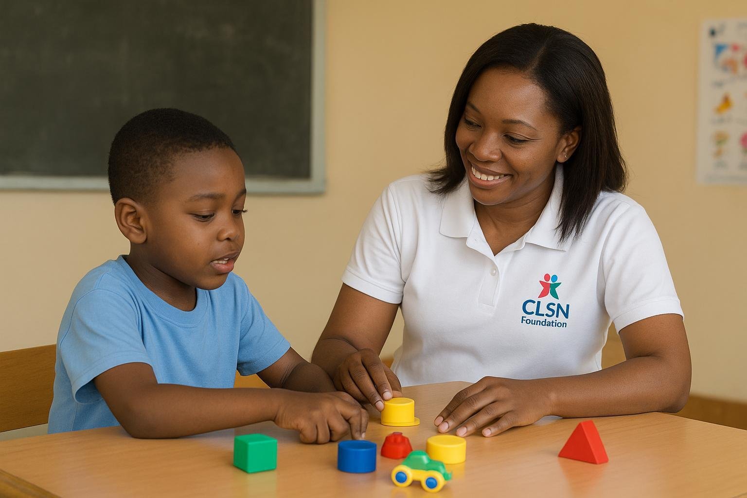 image of a therapist and a child
